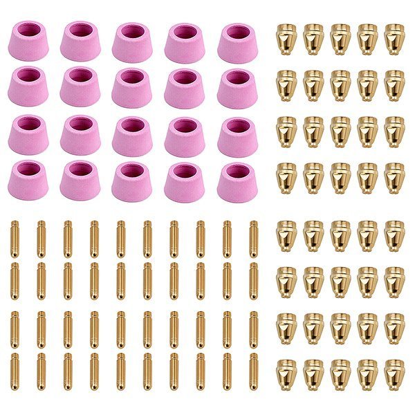 Amico Electric 100 Plasma Cutter Consumables, 40-Nozzles 40-Electrodes 20-Ceramic Cups for CUT-50 CUT-55M CTS-200 CUT50-G100